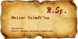Meizer Szimóna névjegykártya
